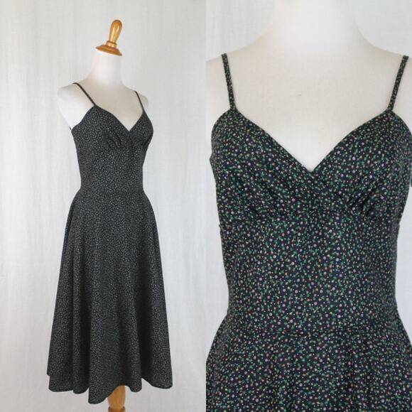Vintage Betsey Johnson Floral A-Line Spaghetti Strap Dress Ultra Rare Whimsigoth - Picture 1 of 7